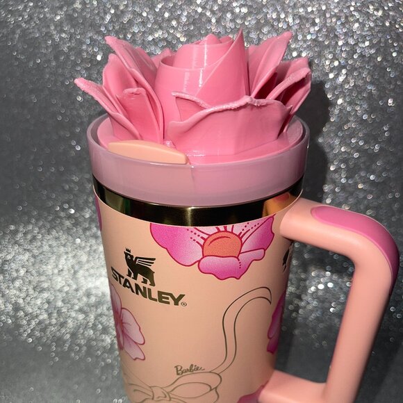 3D Rose Tumbler Topper that fit the new Barbie x Stanley 80s Peaches n Cream lid - Picture 2 of 6
